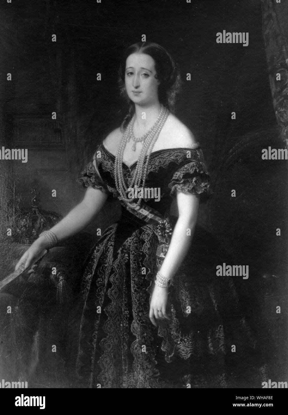 L'imperatrice Eugenie par Edouard Dubufe 1853. Ce portrait a été offert par Eugénie à son cousin Duchesse de Malakoff Banque D'Images