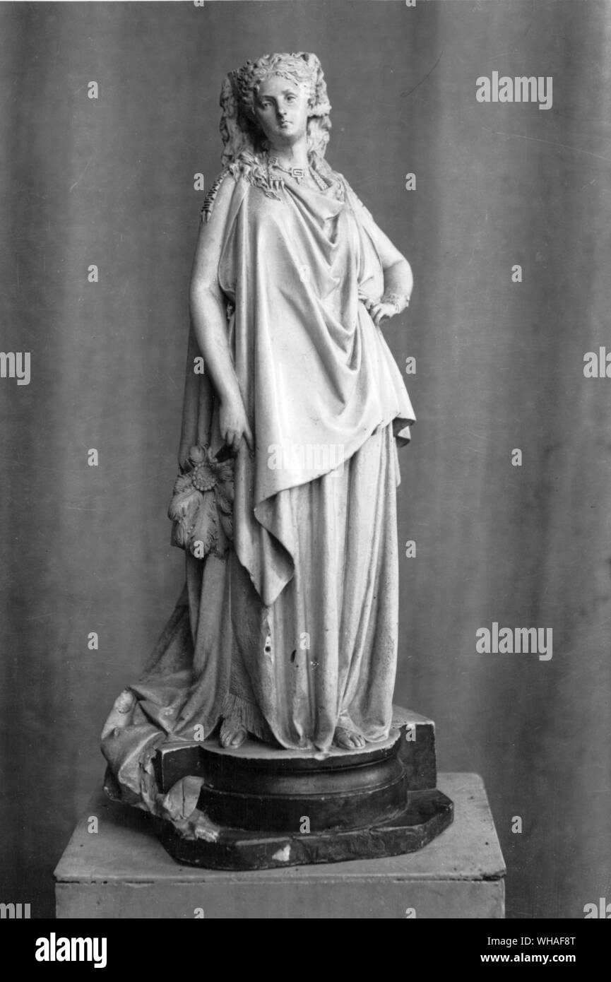 La Contesse de Castiglione en costume de reine d'Esturia qu'elle portait 9 février 1863 à la balle dans le jardin des Tuileries. statutte par Cassier Belleuse Banque D'Images