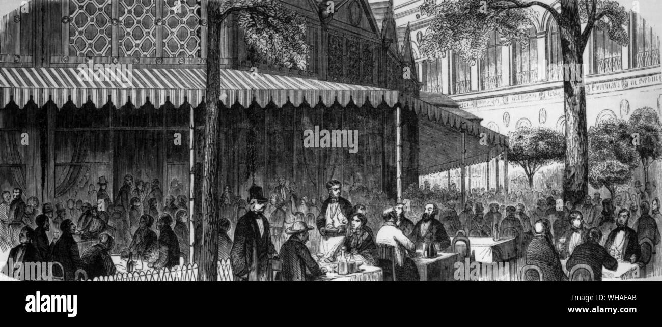 Le buffet à l'extérieur de la rotonde du Panorama à l'Exposition de Paris 1855 Banque D'Images