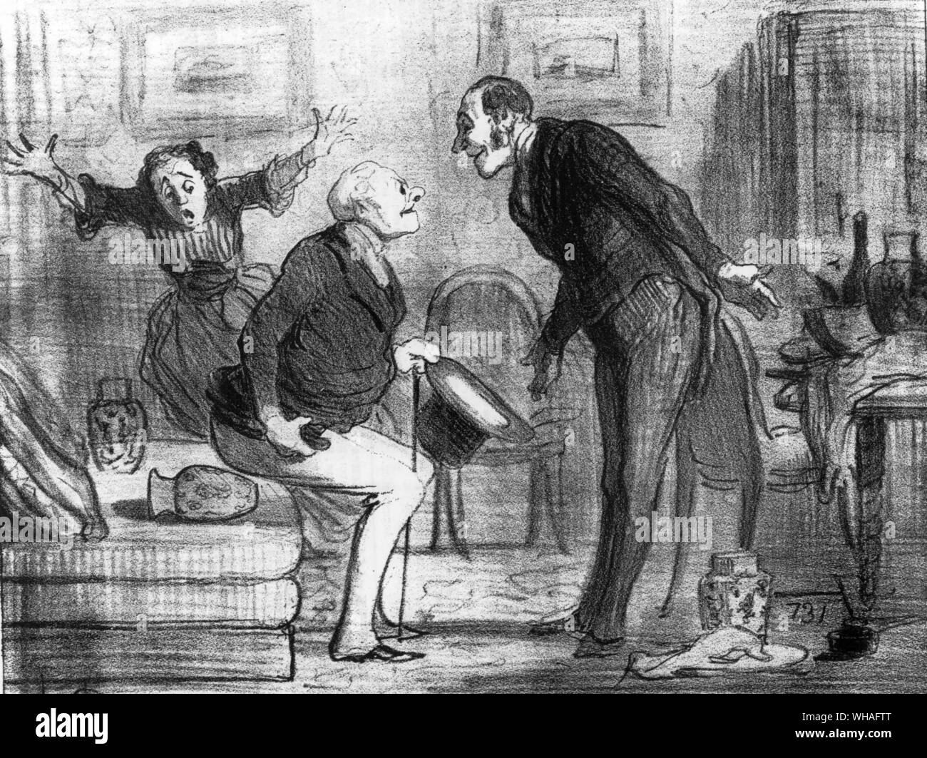 La Potichomanie par Honoré Daumier. 1855 Banque D'Images