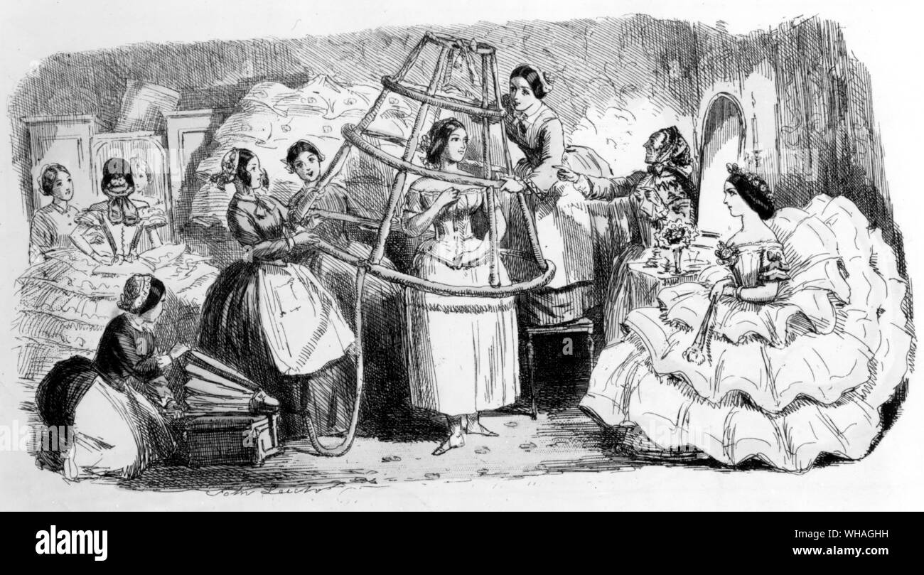 S'habiller pour le bal en 1857 Banque D'Images