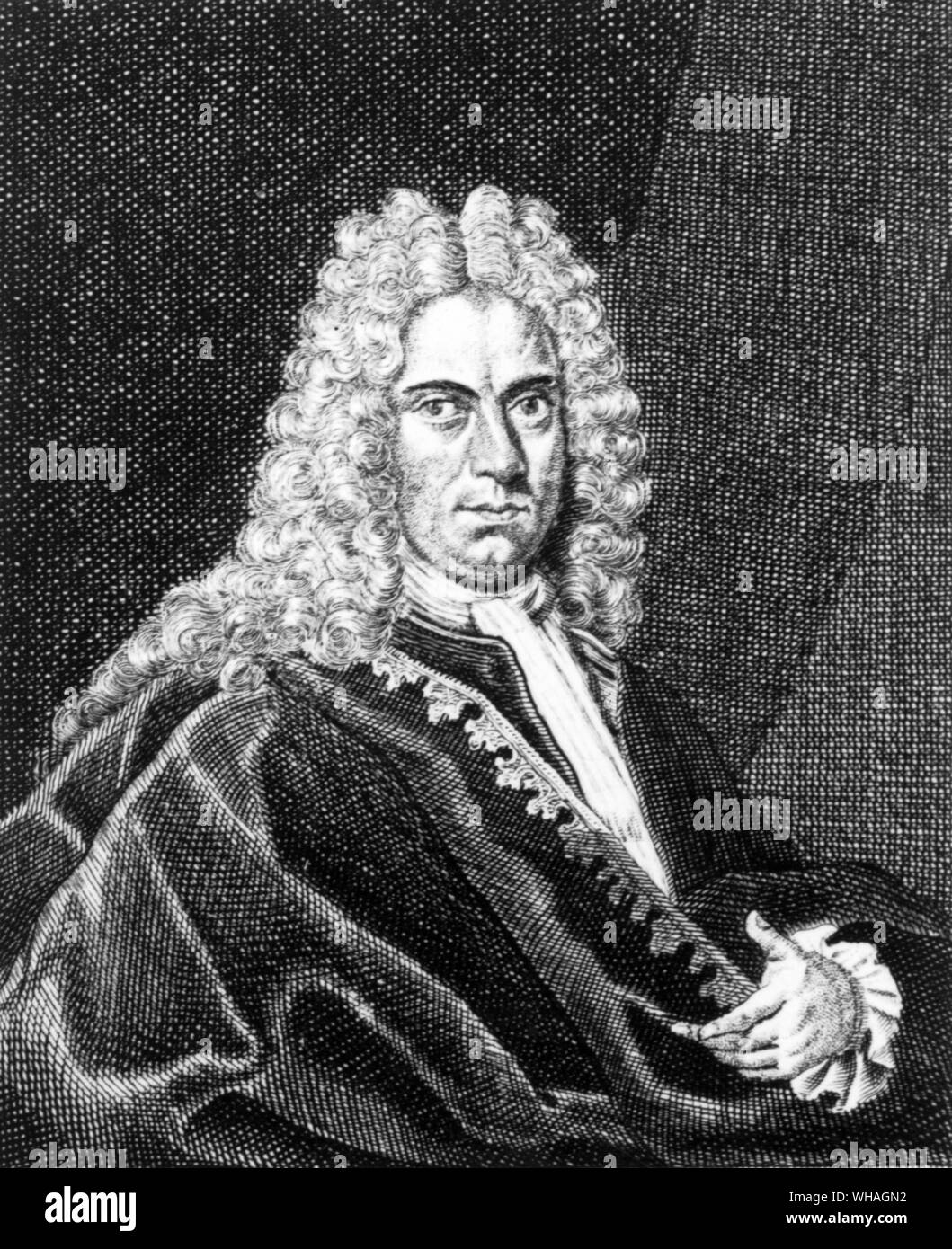 Johann Heinrich Schulze. 1687-1744. Schulze était un professeur à l'Université d'Altdorf, dont les expériences ont ouvert la voie vers la photographie. S'il était connu que certains produits chimiques s'assombrir lorsqu'ils sont exposés au soleil, il n'était pas clair si c'était l'action de la lumière ou de la chaleur qui avait cet effet. En 1727, Schulze piscine certains de nitrate d'argent dans un four, et découvrir qu'il n'a pas assombrir a été en mesure d'éliminer la chaleur que l'obscurcissement de l'agent. Après avoir remarqué qu'un bocal en verre contenant un mélange de produits chimiques a changé de couleur sur un côté - que face à la fenêtre, il a présenté une étude Banque D'Images
