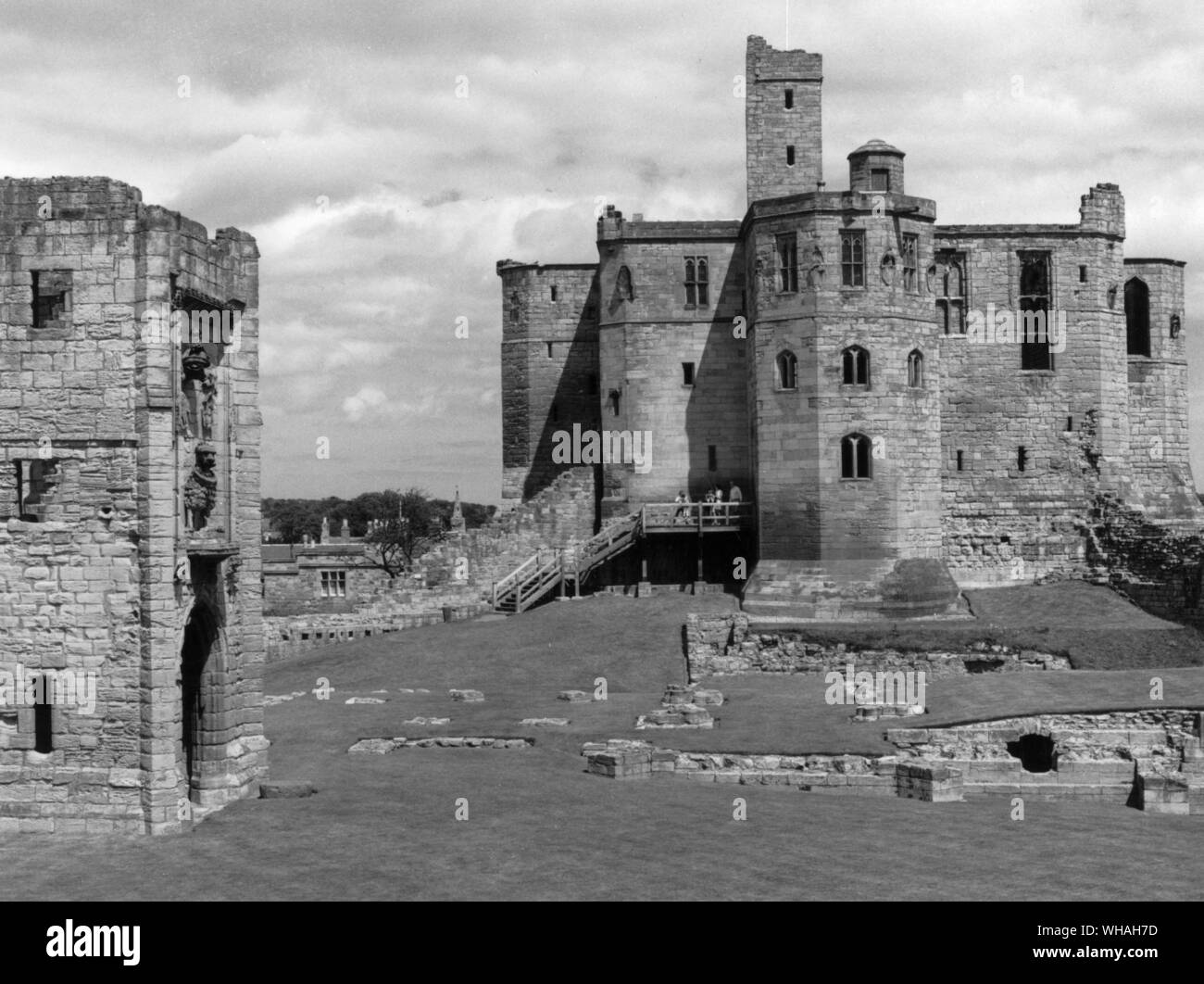 Château de Warkworth. Le Northumberland Banque D'Images