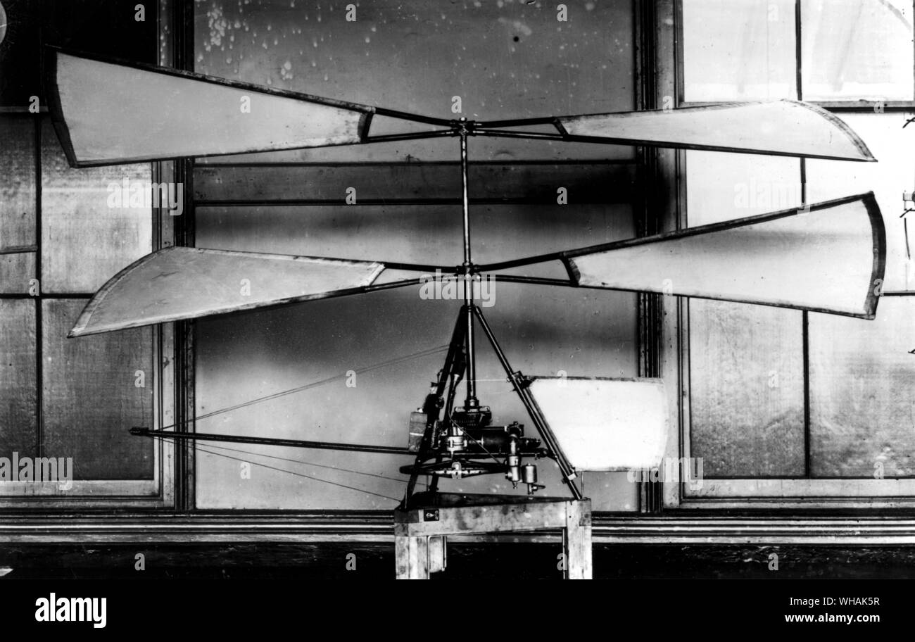 Un des premiers modèles d'un hélicoptère Banque D'Images