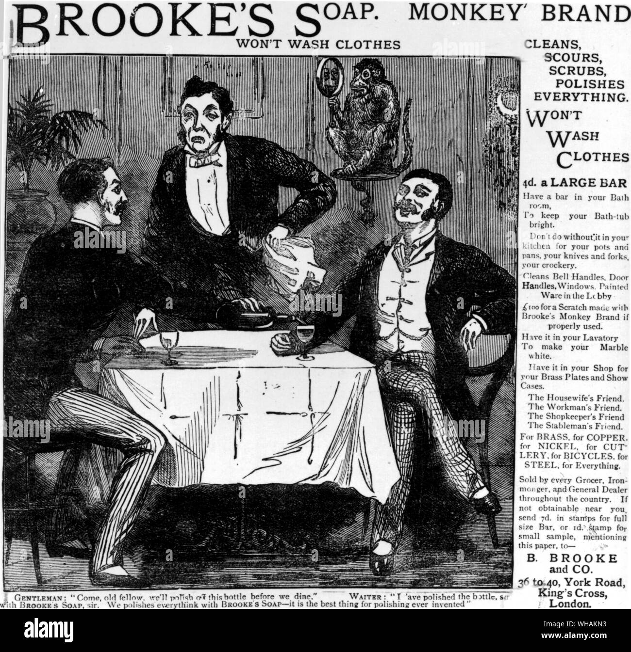 Le graphique. Le 2 octobre 1886. Savon de marque de singe Banque D'Images