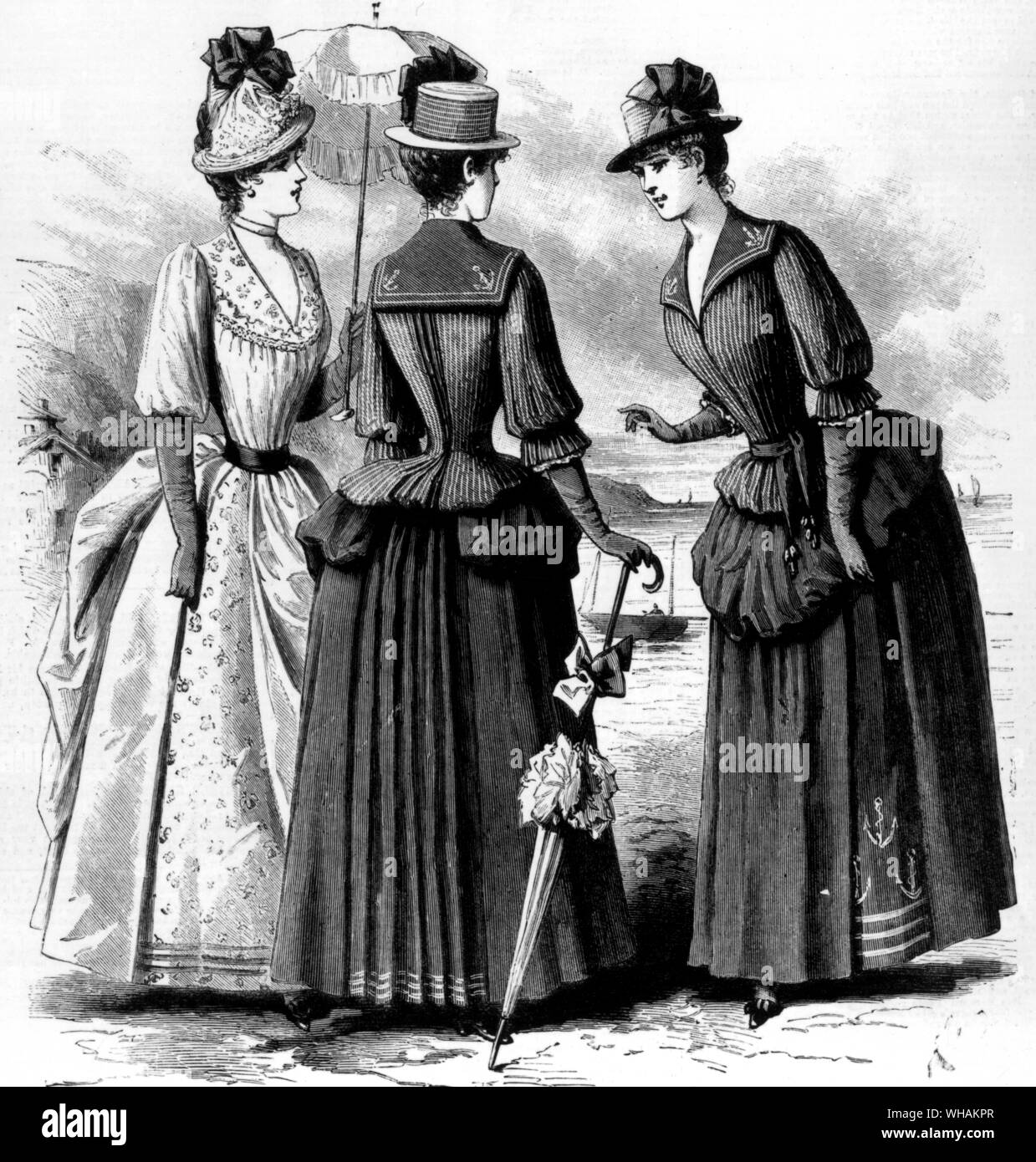La Reine Le 10 juillet 1886. Costumes de mer Banque D'Images