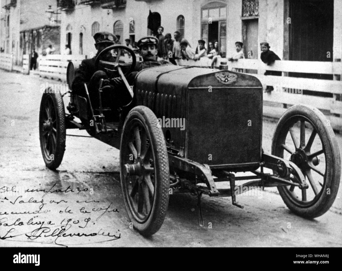 Hispano Suiza 1909. Piloto Pilleverdier. Catalunia Copa 1909 Banque D'Images