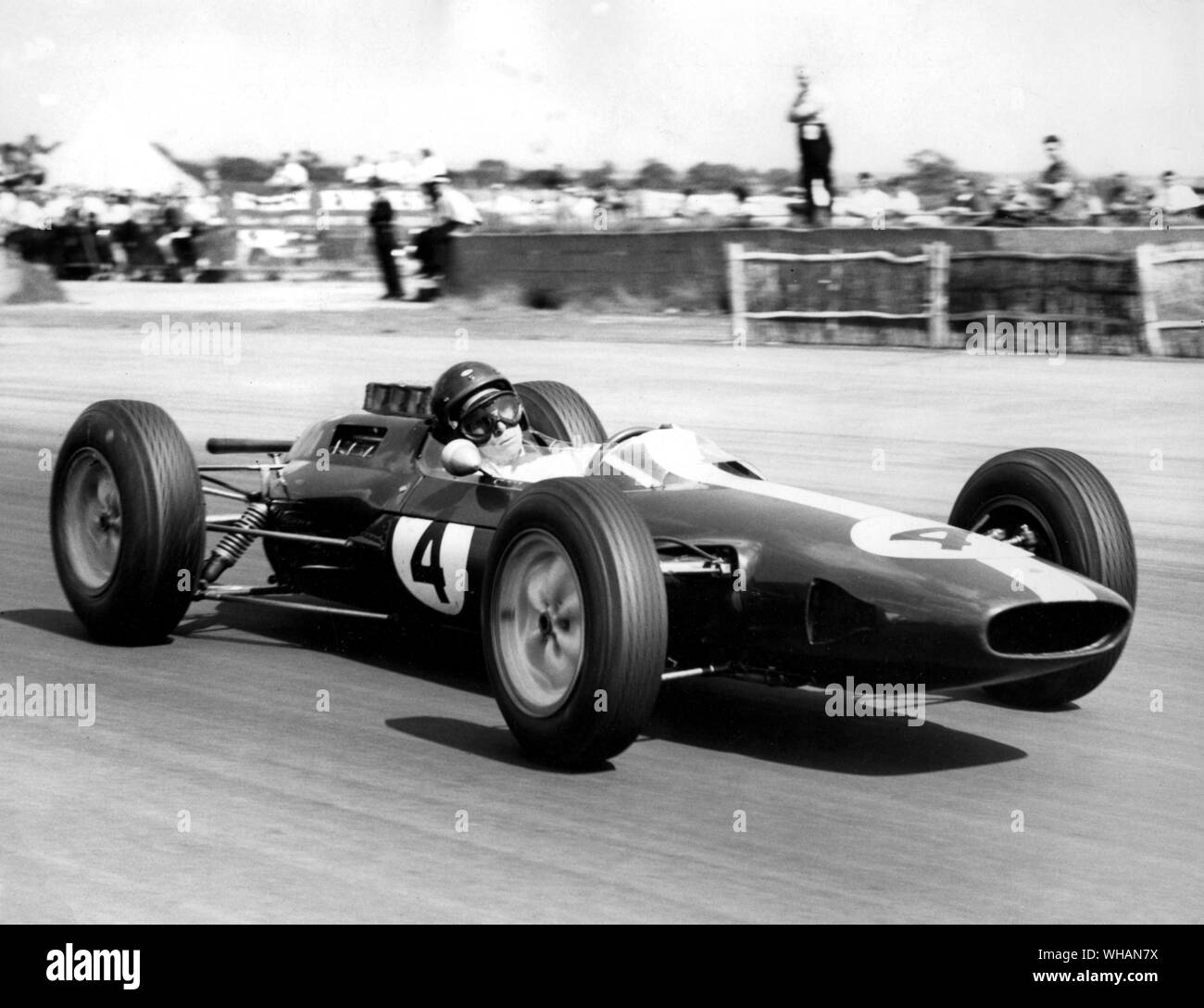 Jim Clark dans un lotus. Grand Prix de Grande-Bretagne 1963 Banque D'Images