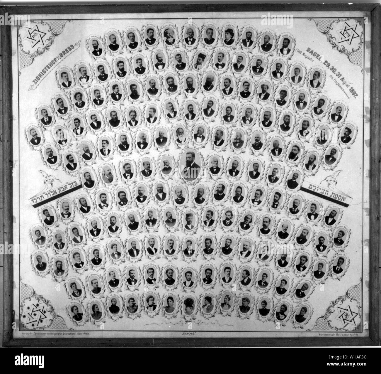 Les membres du premier Congrès sioniste, en 1897. . Basel Suisse Banque D'Images