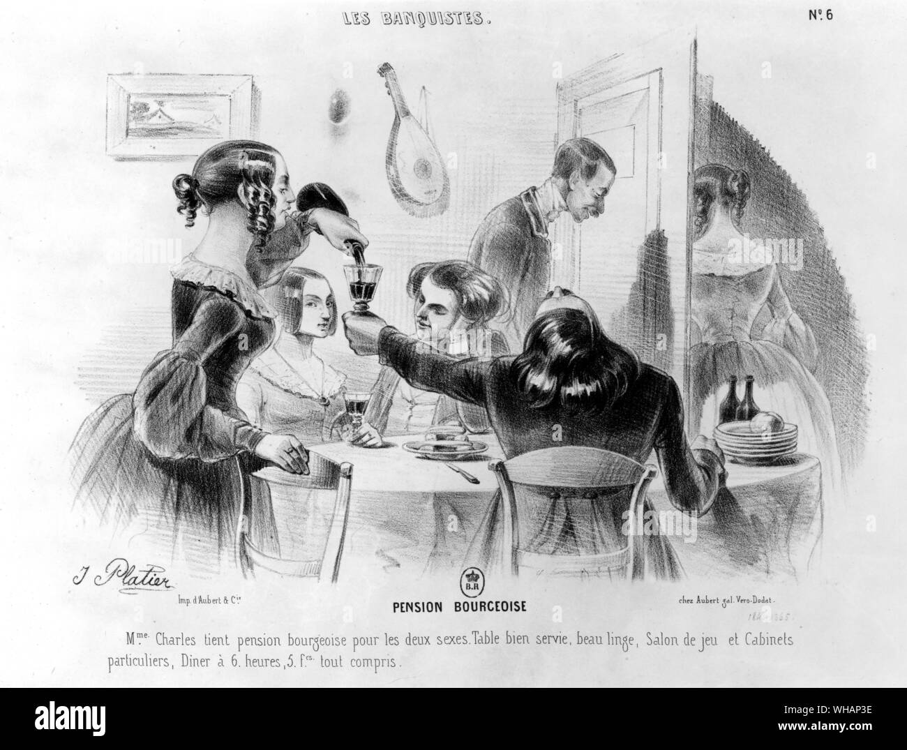 Les Banquistes. Pension bourgeoise. J Platier. . Banque D'Images