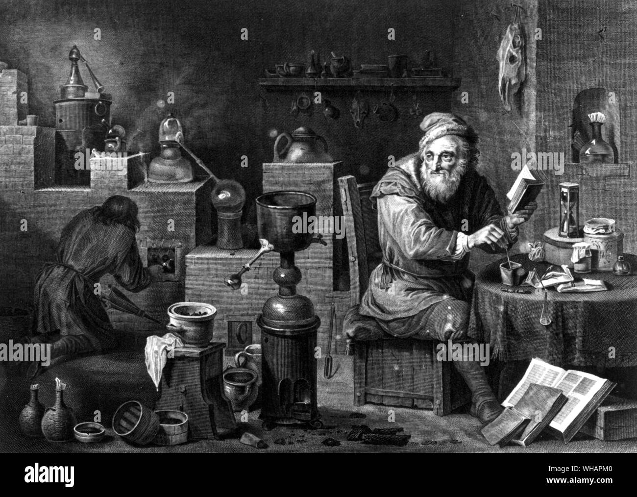 L'Alchemiste. L'alchimiste. David Terniers jeunes 17e siècle Banque D'Images