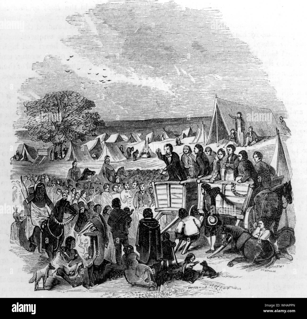 Joseph Smith prêchant dans le désert. Harpers Magazine avril 1853 Banque D'Images