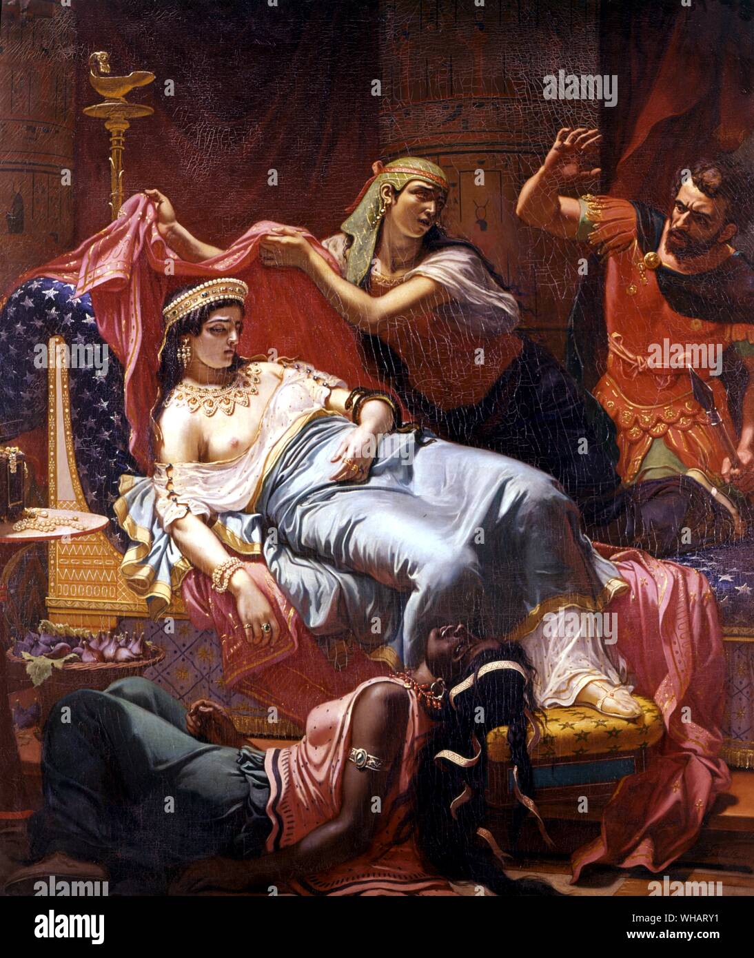 La mort de Cléopâtre reine d'Egypte BC 69-30dernier de la dynastie macédonienne des Ptolémées Banque D'Images
