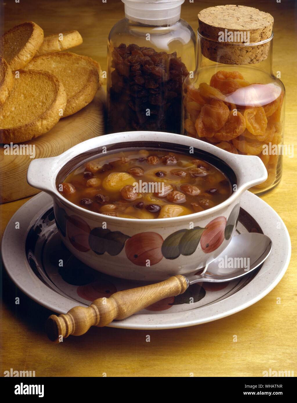 Cuisine internationale . Dried-Fruit mixte de la soupe.. Fruktsoppa Blandad, la Suède. Banque D'Images