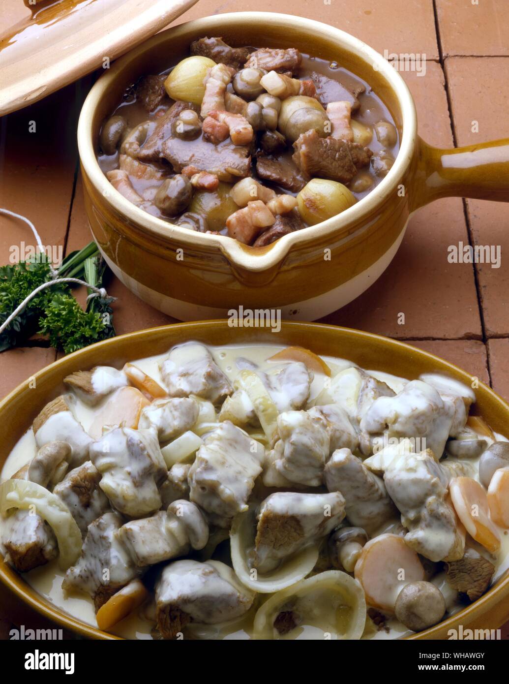 Recettes par Pound-Corner français Jill.. . Boeuf Bourguignon.. Boeuf Bourguignon Banque D'Images