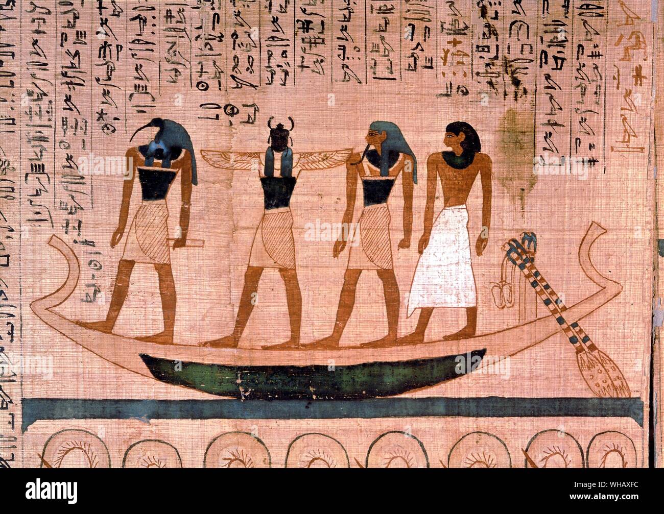 Bateau à rames d'un papyrus Banque D'Images