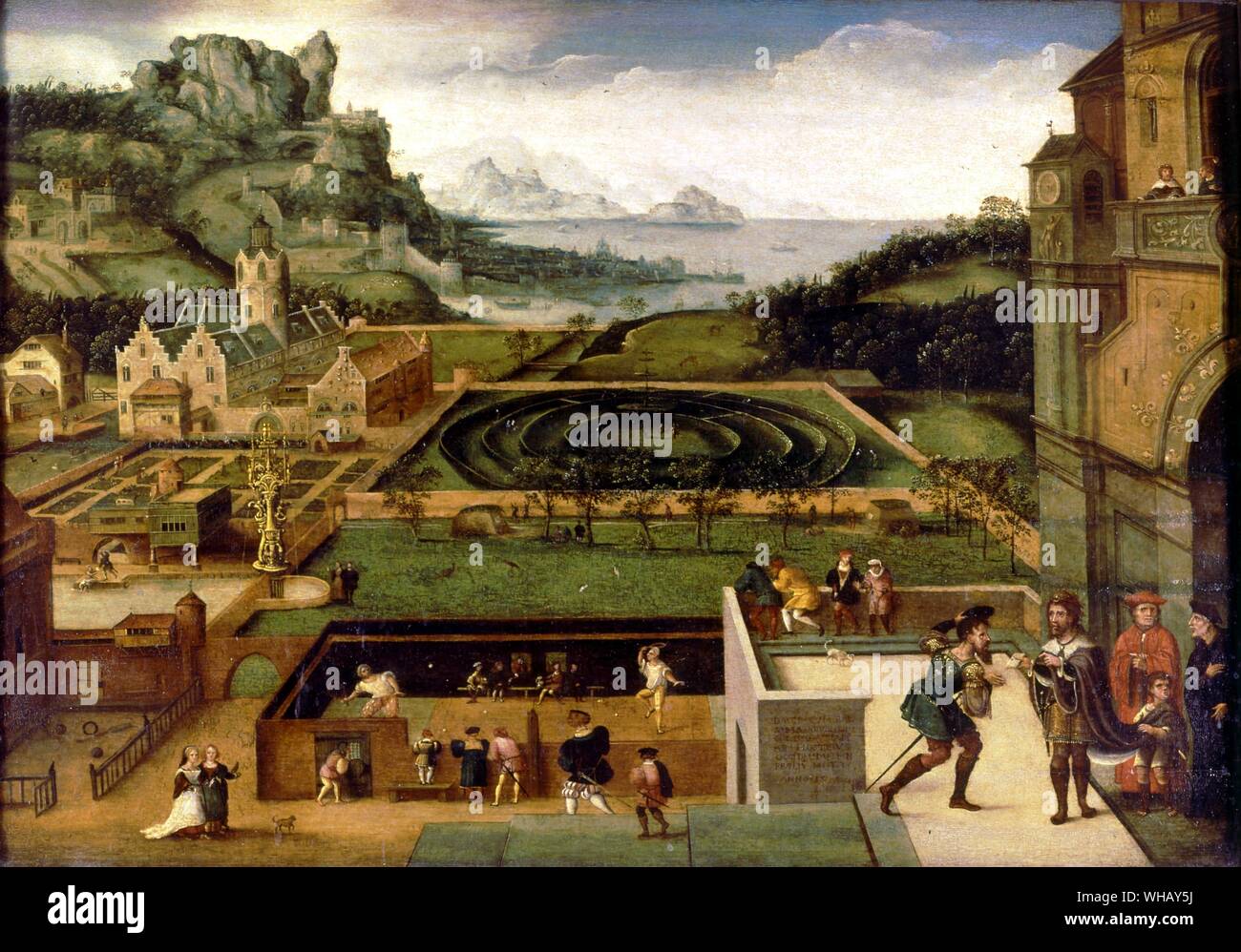 L'histoire de David et Bethsabée. L'Encyclopédie de Tennis, page 42-3. Banque D'Images