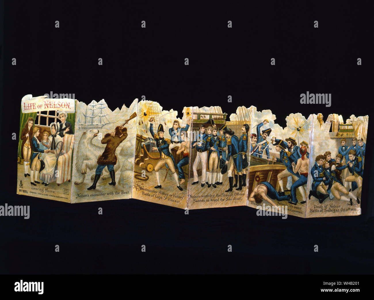 Caricature de la vie de Nelson. Royal Naval Museum, Portsmouth. Banque D'Images