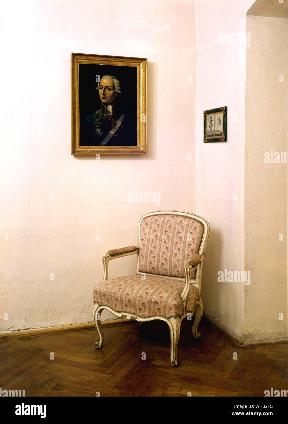 Président de Casanova à Dux Château portrait de Léopold ci-dessus. Banque D'Images