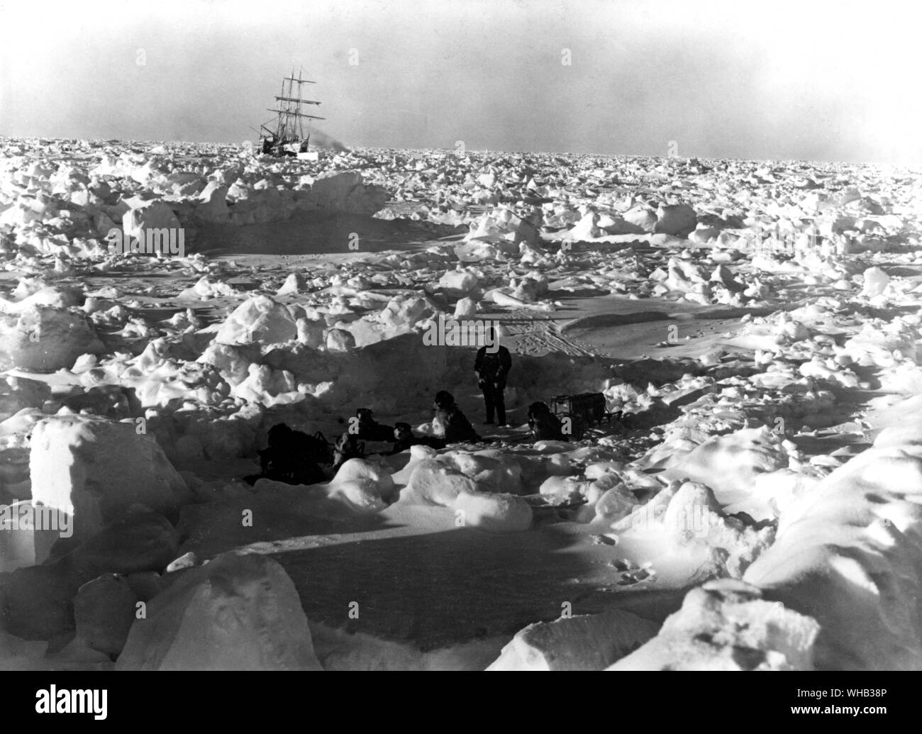 Conditions de glace en août 1915 sur le même décidons du pôle Sud. Banque D'Images
