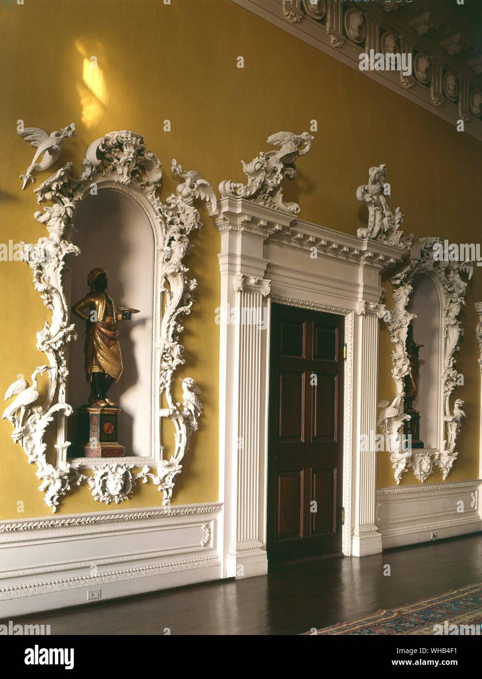 Caractéristiques architecturales : Cleyland - Chambre Jaune Chambre Rococo Banque D'Images