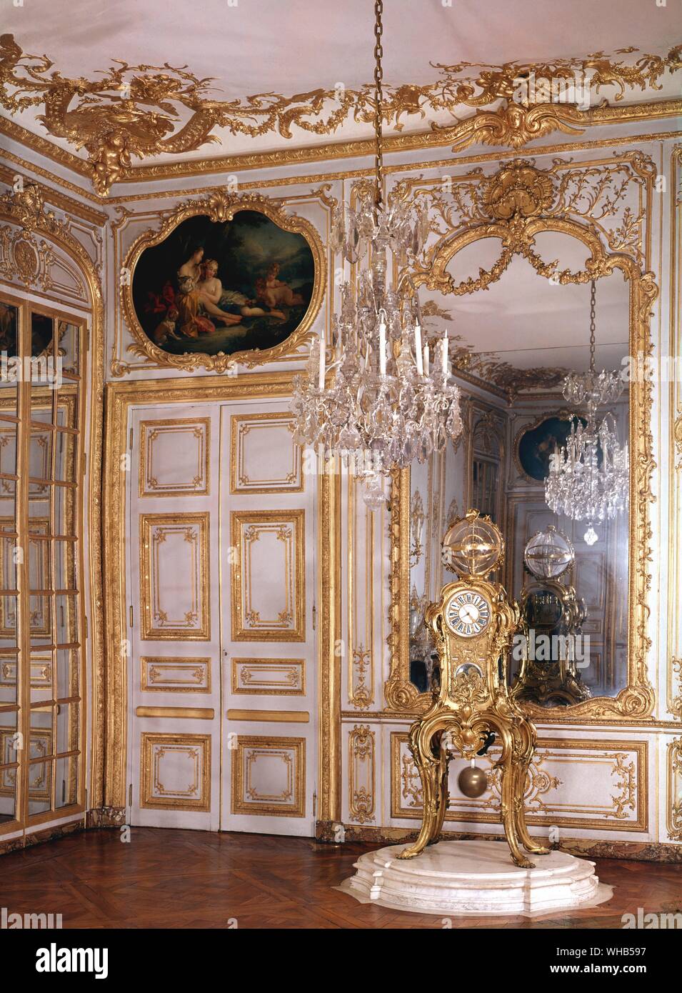 Romance royale - Ile de France - Versailles - Salon de la Pendule en petits - Appartement du Roi Banque D'Images