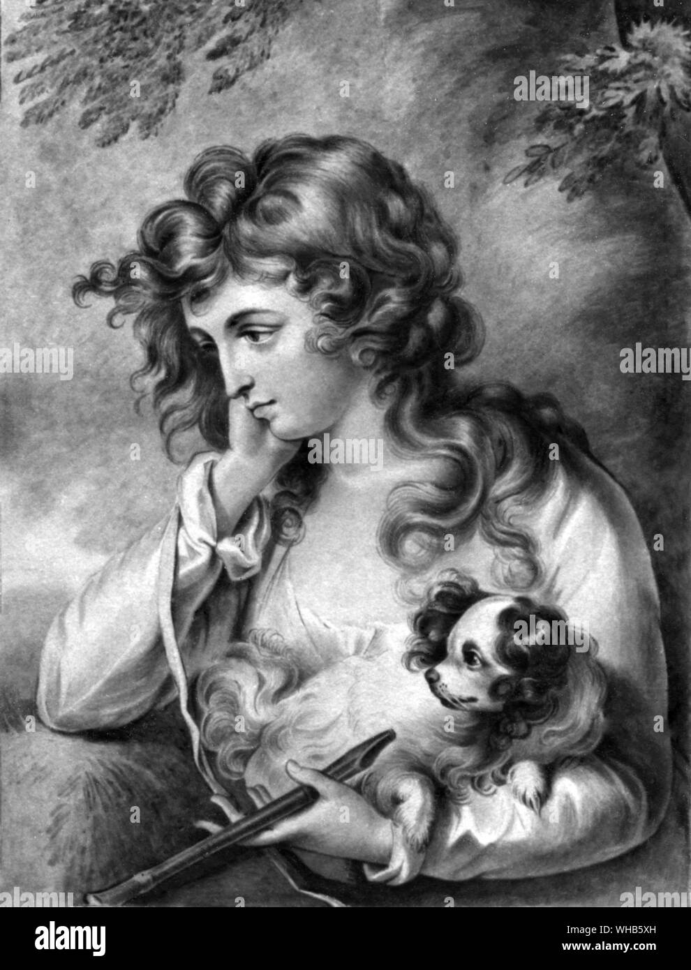 Maria - aquarelle par Cassandra Austen (née Leigh et soeur de Jane, ou sa mère, tous deux appelés Cassandra) de l'héroïne du roman d'une autre trempe. . Banque D'Images