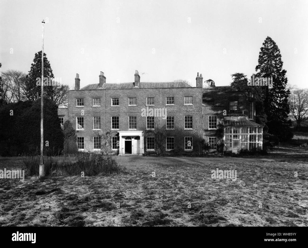 Parc Manydown, Hants, façade sud prise le 4 janvier 1968.. Les voisins de Jane Austen, la famille Biggs vécu dans cette maison.. . Banque D'Images