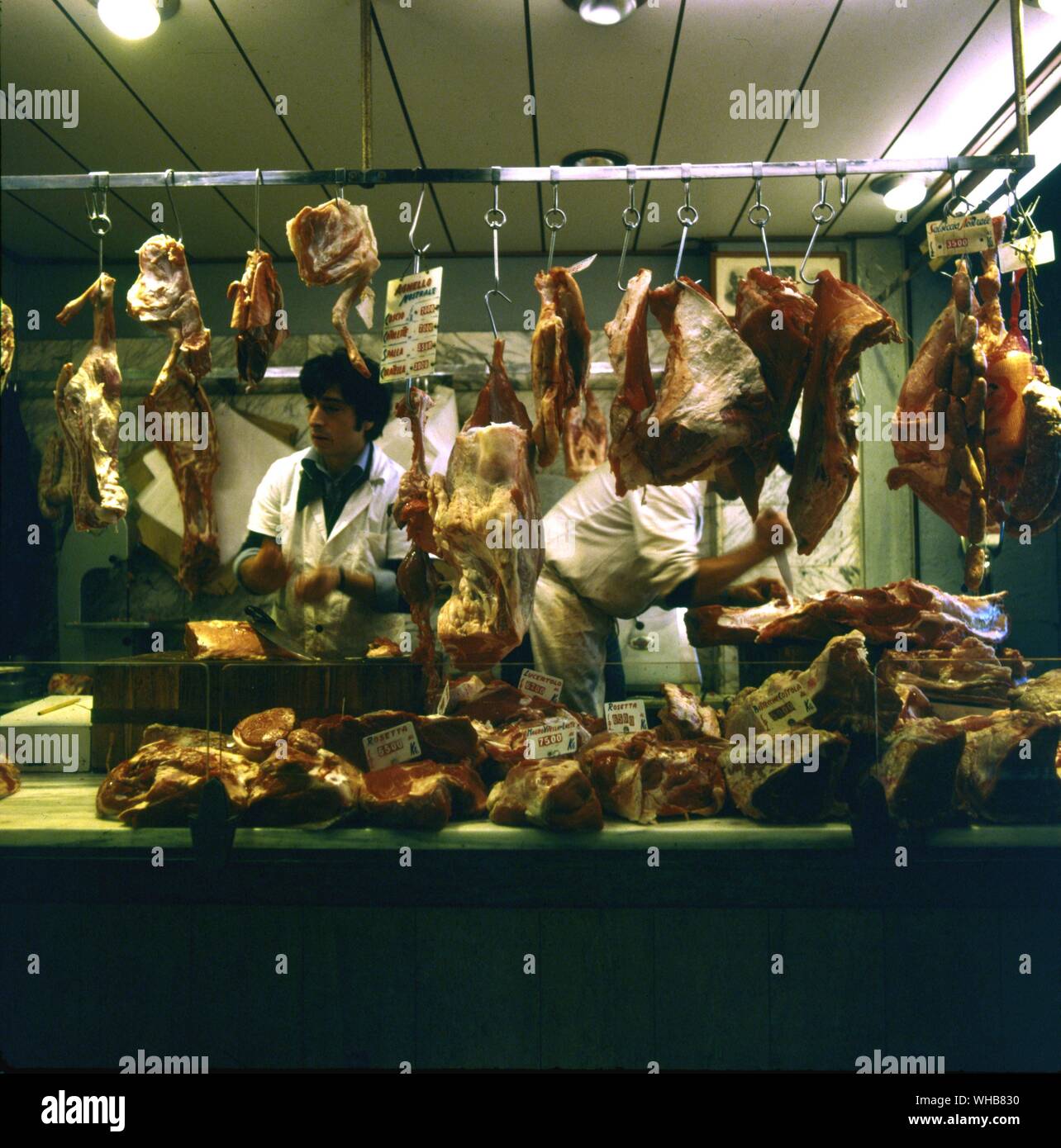 Les bouchers shop : travail manuel le commerce , Italie Banque D'Images