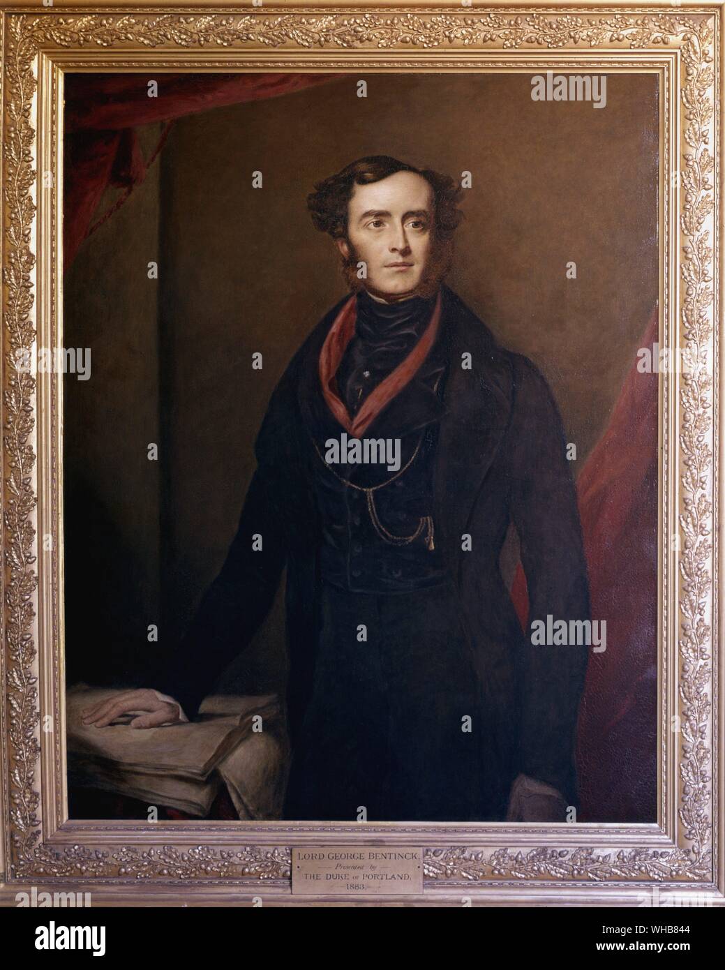 Seigneur ( William ) George Frederick Scott Cavendish Bentinck : homme politique conservateur anglais et propriétaire de chevaux de course . Portrait par Samuel Lane 1836 Banque D'Images