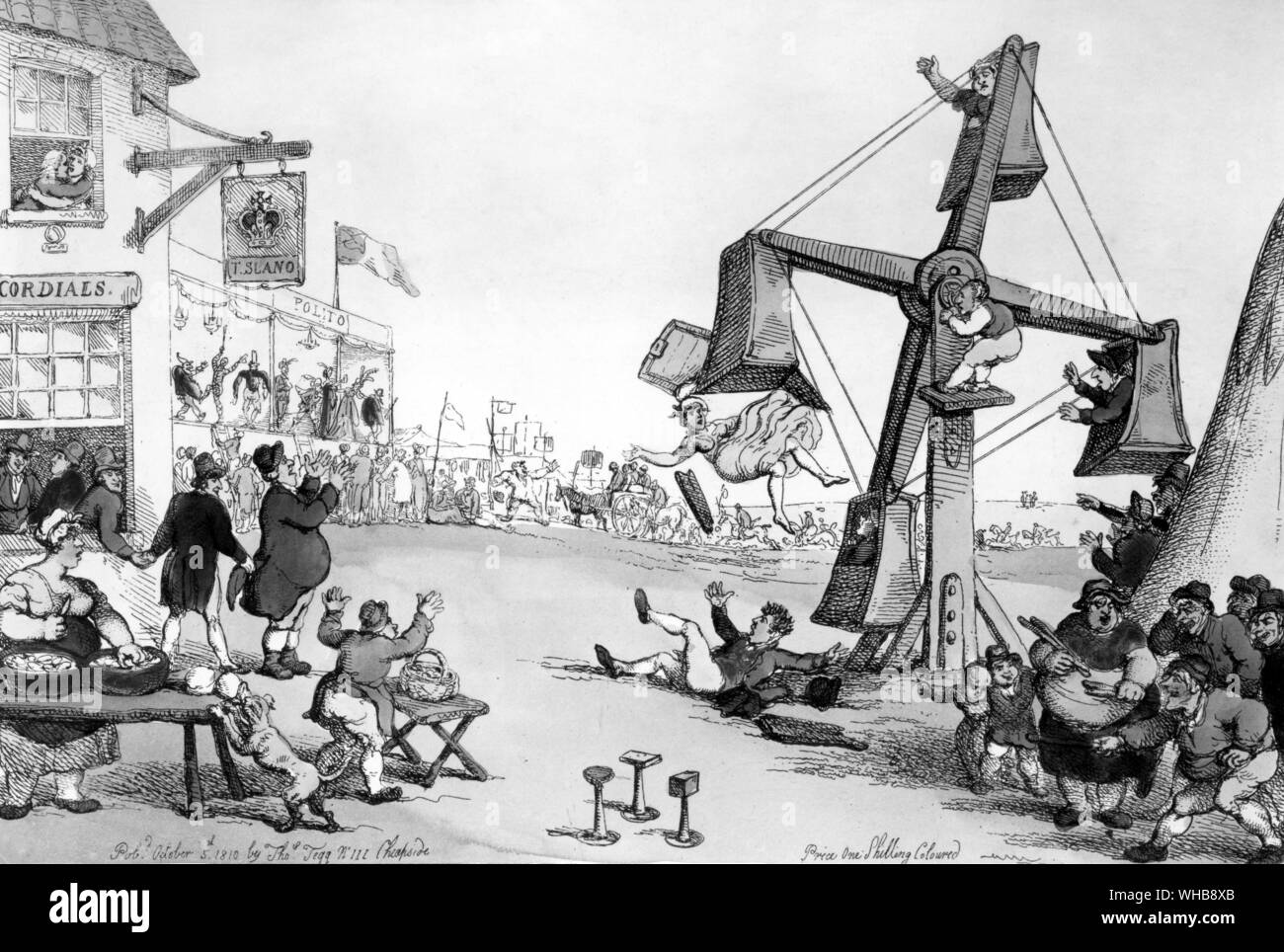 Sports d'un pays juste - publié le 5 octobre 1810 par Thomas Tegg, n° 111, Londres Cheapside, le prix d'un shilling de couleur.. Banque D'Images