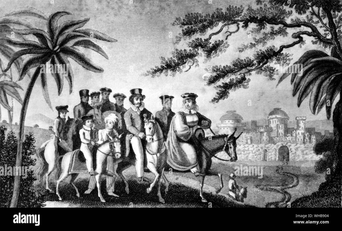 L'entrée à Jérusalem de la Reine de l'Exil Royal 1820, publié par Jones & Co. à la London Library, Londres. (J.R. Freeman et avec la permission de B.T. Batsford pour des informations en relation avec Roger Le procès de Fulford Queen Caroline). Banque D'Images