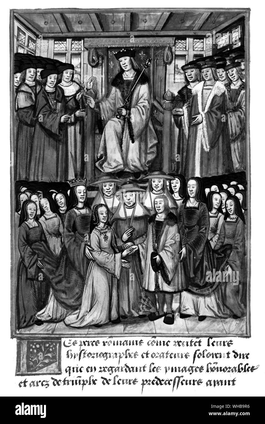 Les Fiançailles de François et Claude en 1513 , à partir d'un manuscrit contemporain , les annales de Louis XII. 21 mai 1513 quand Claude n'a que sept ans Banque D'Images