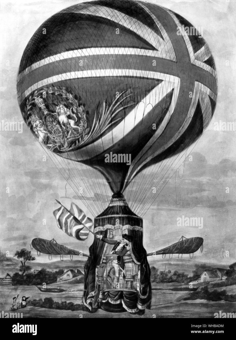 Londres : un extrait de représentation M. Lunardi's nouveau ballon. 13 Mai 1785 Banque D'Images