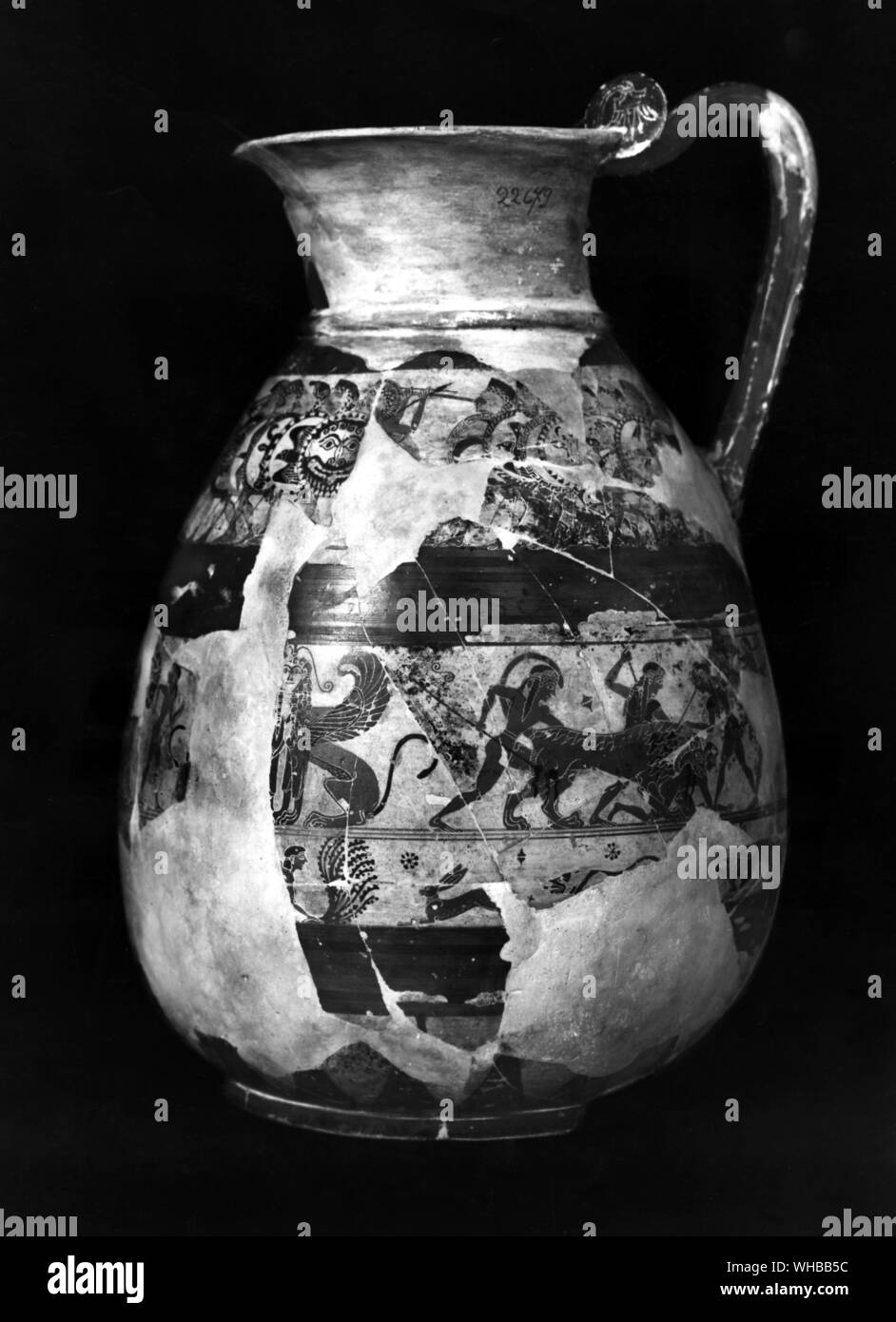 La Vase Chigi . Protocorinthian , c 640 BC , , en terre cuite hauteur 11 1/4 pouces ou 28,5 cm. Le Musée National de la Villa Giulia , Rome , Italie. Banque D'Images