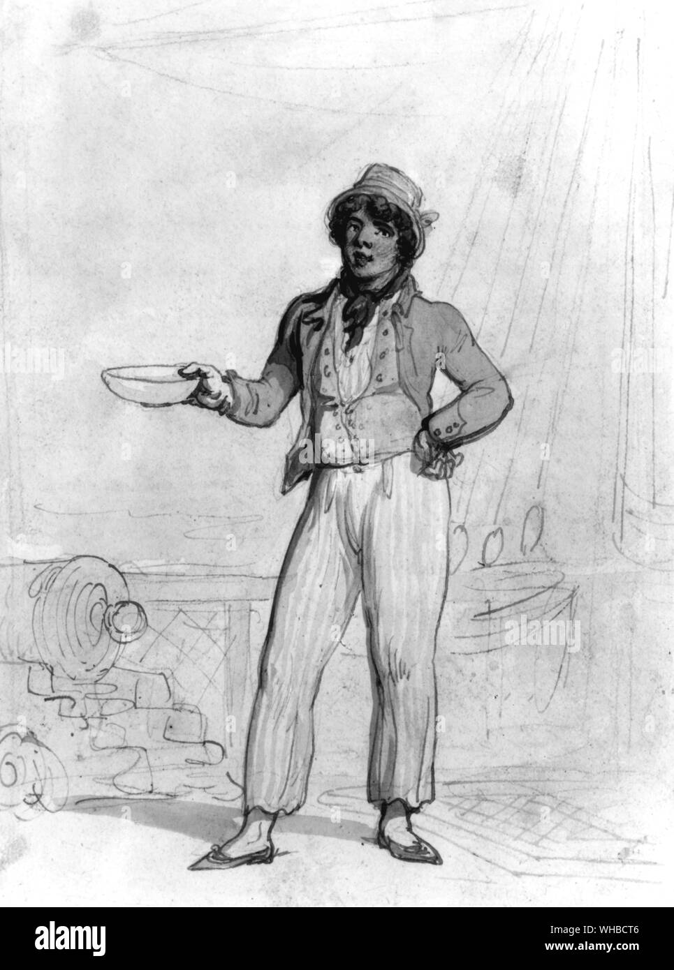 Un croquis d'un marin par Rowlandson Banque D'Images