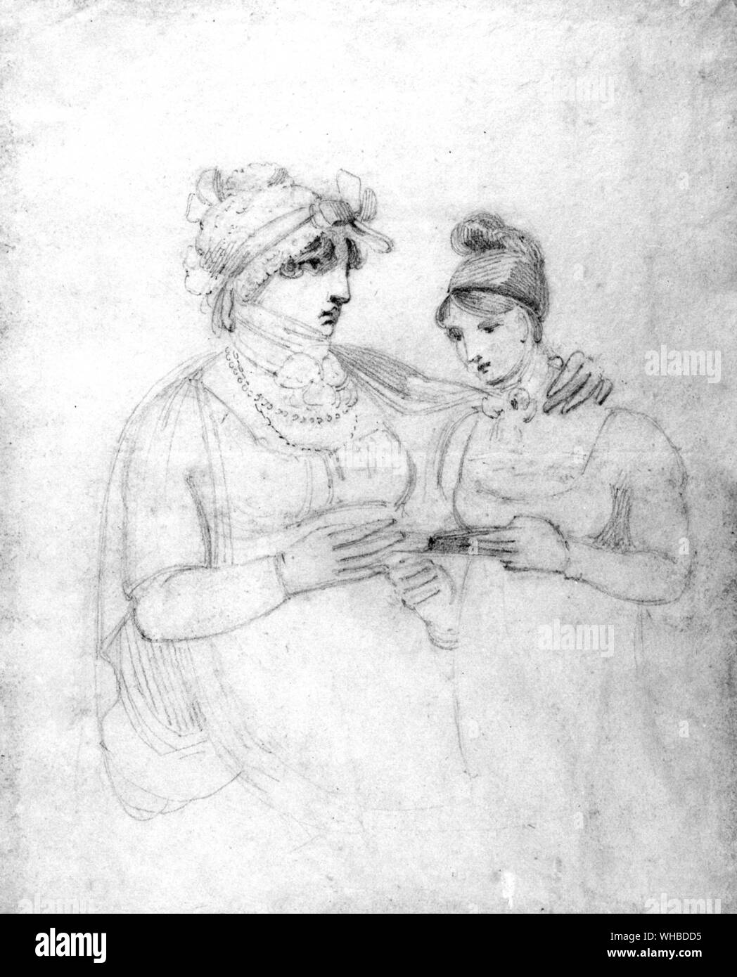 Emma Hamilton et Charlotte Nelson (la nièce de l'amiral Nelson) Banque D'Images