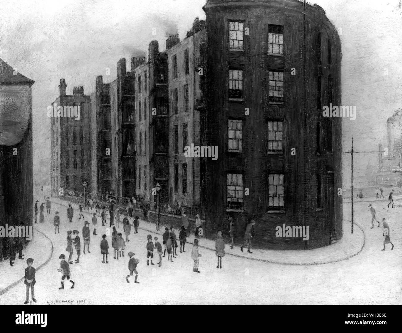 Logement, Ordsall Lane, Salford, 1927 par L S Lowry. La première peinture Lowry d'être achetés par la Tate Gallery (de son premier salon de Londres en 1939). Banque D'Images