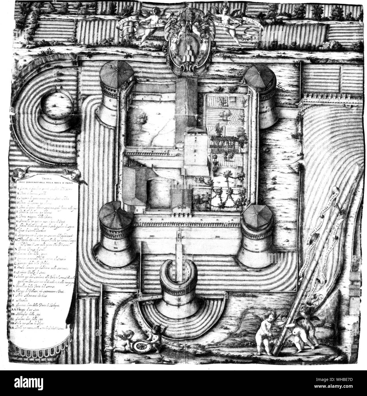 La forteresse d'Imola . L'une des premières cibles de Cesare Borgia dans sa campagne de 1499 à Romagne 1500 a amené son jusqu'à l'encontre de la famille Sforza , les ennemis de Louis XII . Son attaque sur Imola régi par Caterina Sforza , n'a duré qu'une semaine . Le condottiere Dionigi Naldi remis la forteresse et offre ses services à Cesare . Banque D'Images