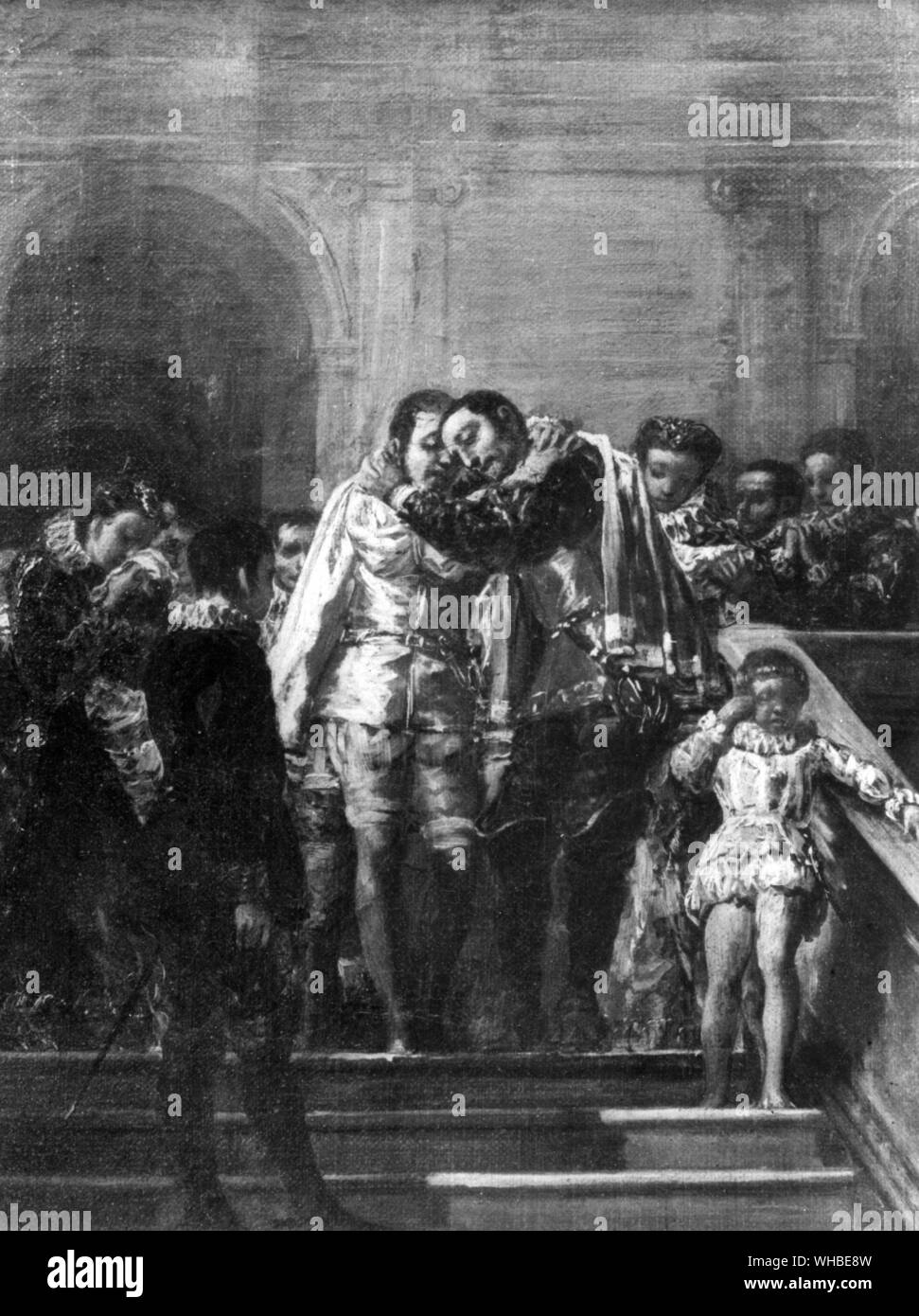 Saint François Borgia semblant sortir de sa famille par l'artiste Francis Goya Banque D'Images