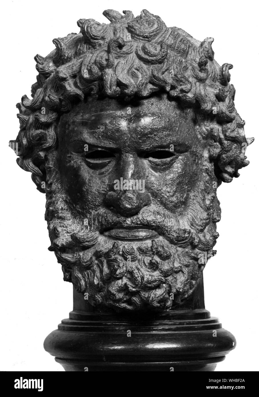Tête de la statue d'un boxeur, bronze, au plus tard le quatrième siècle avant J.-C. d'Olympie. Banque D'Images