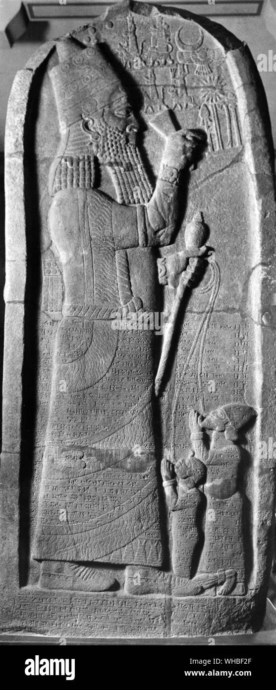 Esanhaodon et deux captives - relief - Bealim State Museum. Banque D'Images