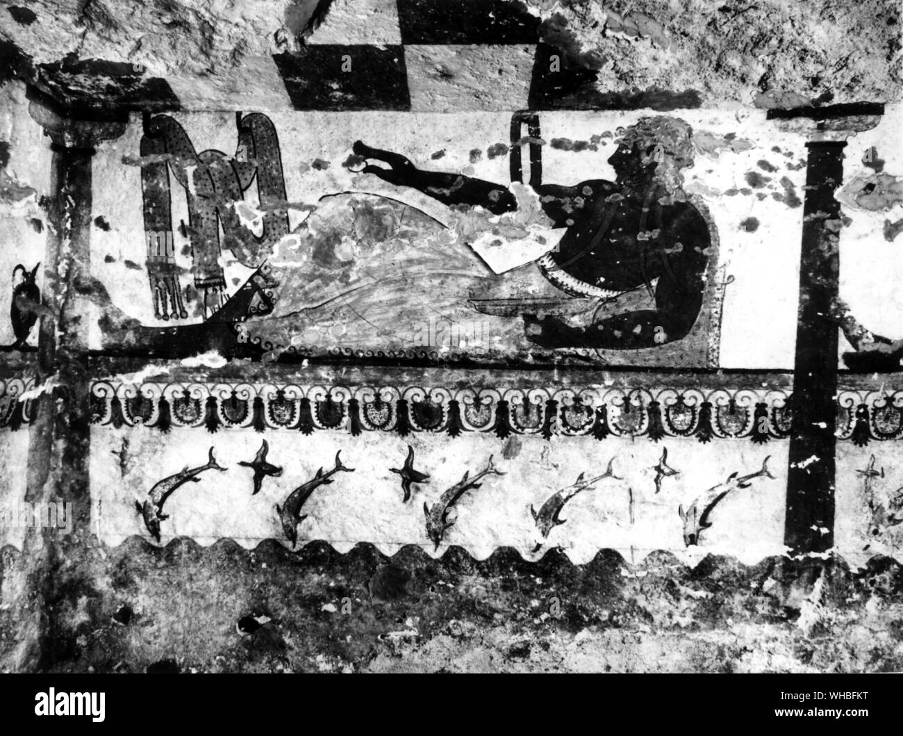 Banqueter inclinables , Tombeau de la lionne , Tarquinia Italie , 520 av. Banque D'Images