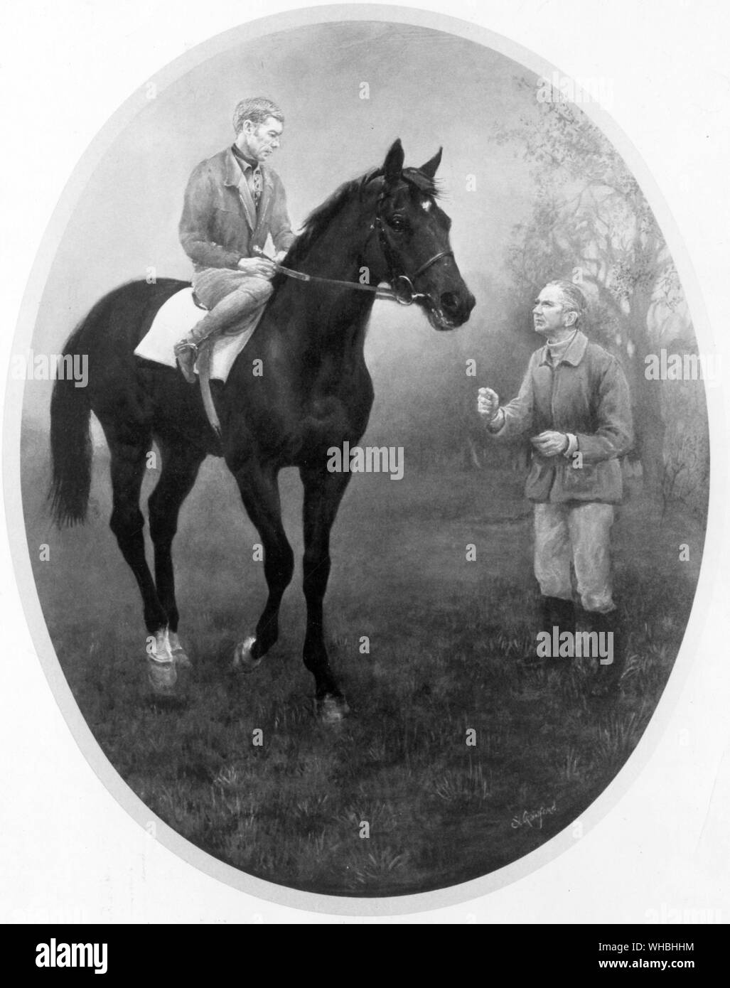 Masters At Work' - Nijinsky, Lester Piggott, Vincent O'Brien. Le cheval a été produites au Canada en 1967. Son pedigree est discuté sur p.284. Il fut défait à deux reprises, à la fin d'une longue période de trois ans, par saison, Sassafras et Lorenzaccio, mais c'était un grand cheval et pleine de la caractéristique "Electricité" des meilleurs descendants de Nearco. Le jockey est né en 1936. Il montait son premier gagnant à 13. Il a remporté le Derby sur ne jamais dire mourir à 18 ans, et a gagné de nouveau sur Crepello (1957), St Paddy (1959), Sir Ivor (1968), Nijinsky (1970) et Roberto (1972). Le formateur - baptisé Michael Victor, né en 1917 - Banque D'Images