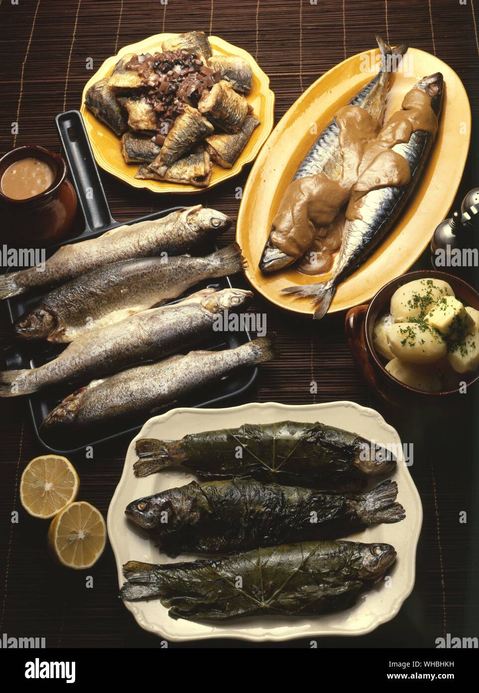 Les plats de poisson. Banque D'Images
