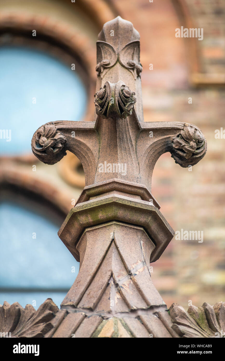 Détail extérieur de l'Eglise Saint-Paul à Pilsen Banque D'Images