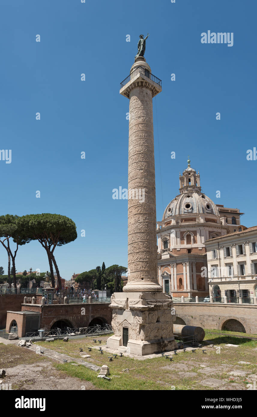 La colonne de Trajan, Rome, Italie Banque D'Images