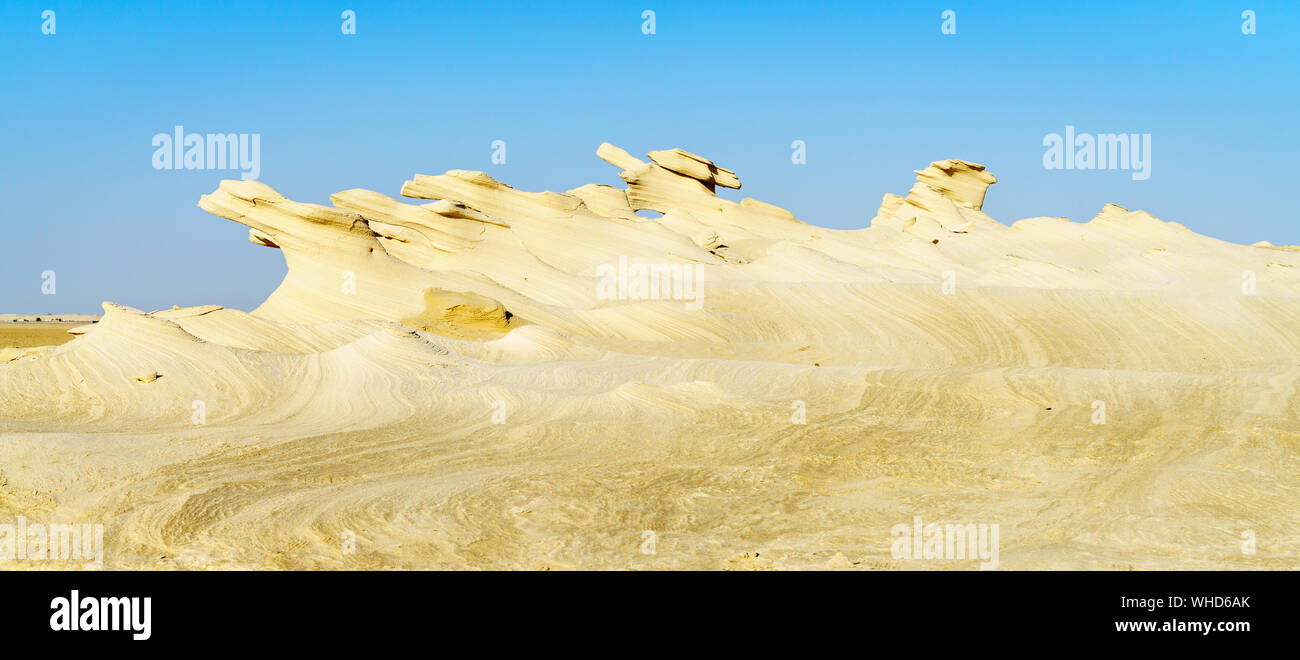Les formations de grès à Abu Dhabi desert en Émirats Arabes Unis Banque D'Images