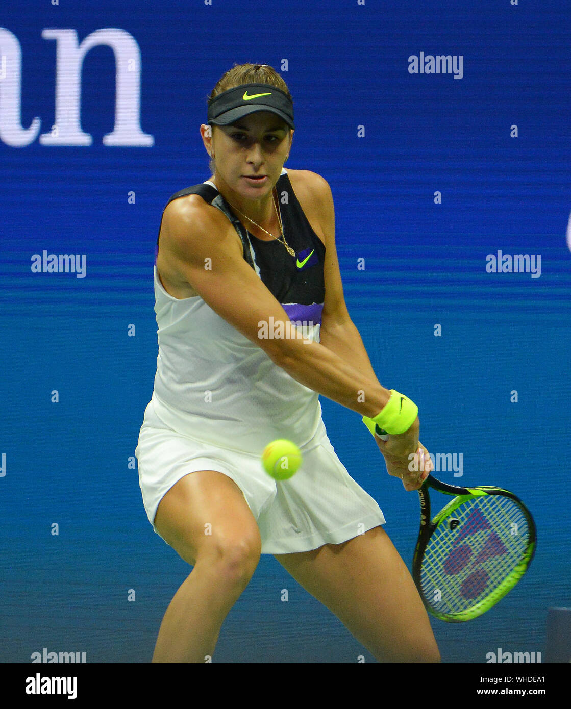 New York, USA. 2 Septembre, 2019. . New York Flushing Meadows US Open 2019 02/09/19 Jour 8 Belinda Bencic (SUI) en quatrième ronde match Photo Anne Parker International Sports - Photos Ltd/Alamy Live News Banque D'Images