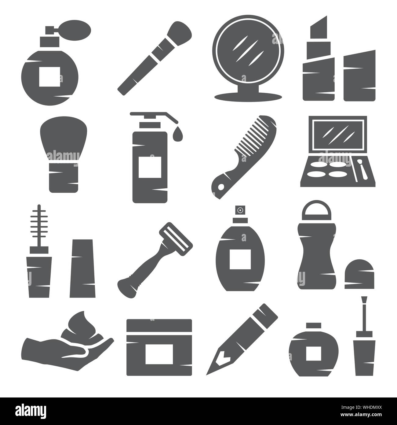 Les cosmétiques icônes sur fond blanc Illustration de Vecteur